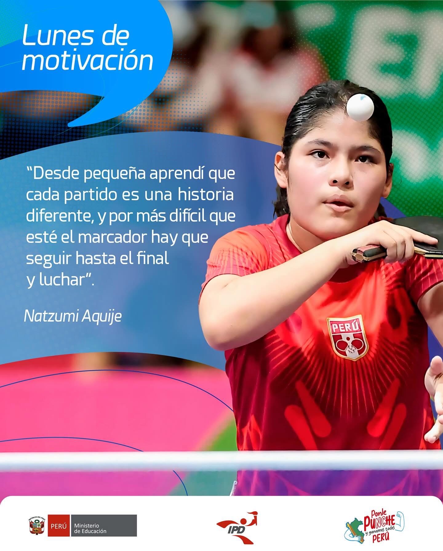 Natzumi Aquije, inspiración en el “Lunes de Motivación” del IPD