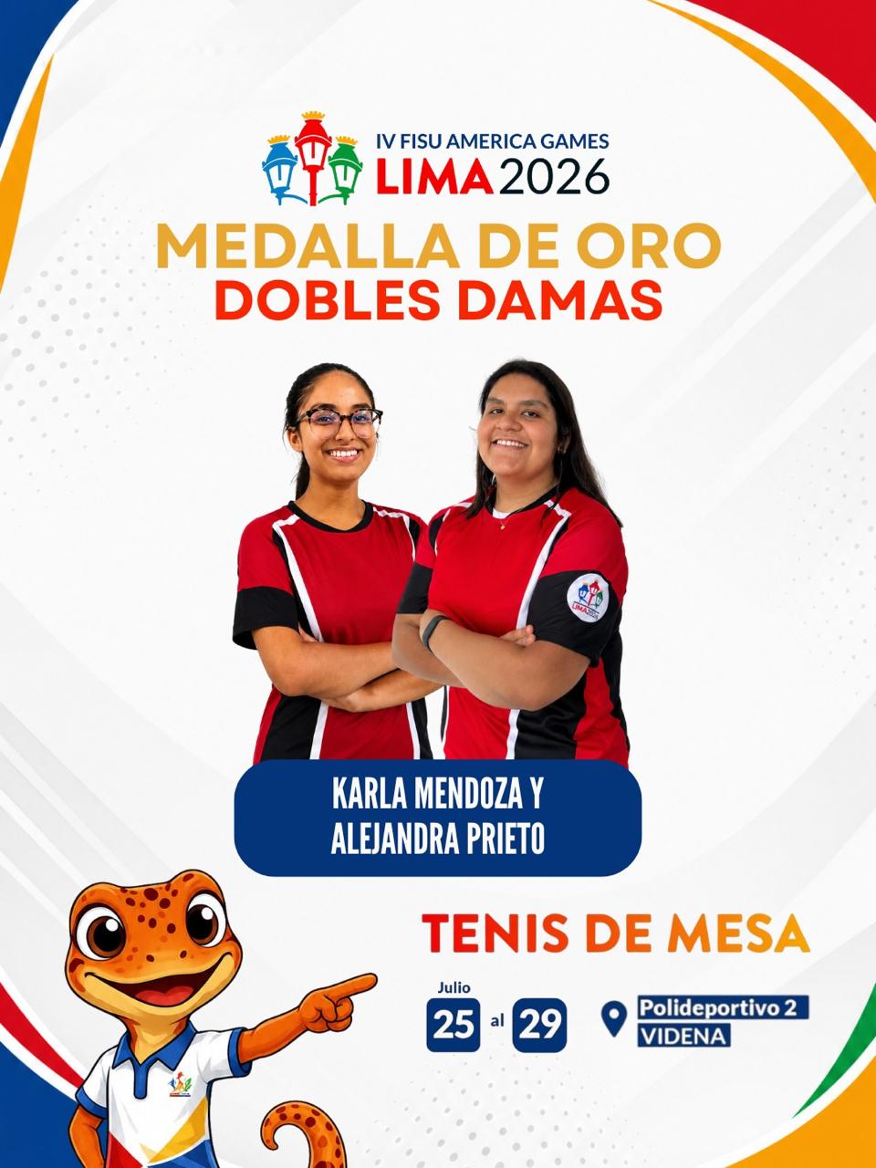 PERÚ SUMA CUATRO MEDALLAS EN LAS PRUEBAS DE DOBLES DE LOS IV FISU AMERICA GAMES LIMA 2026