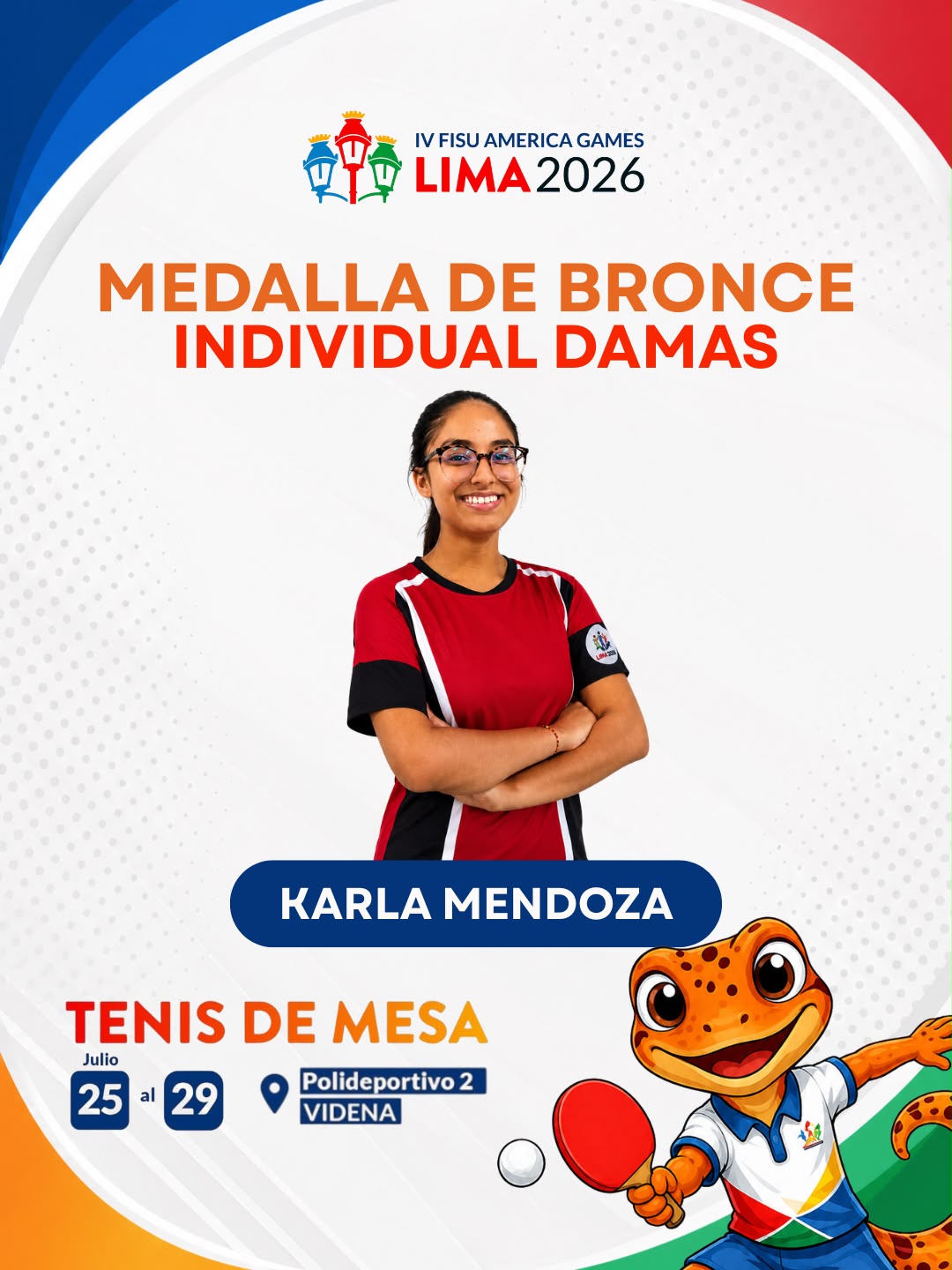 KARLA MENDOZA CONQUISTA LA MEDALLA DE BRONCE EN LA MODALIDAD INDIVIDUAL DE LOS IV FISU AMERICA GAMES LIMA 2026